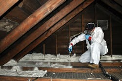 Safety is a top priority when working with low pressure spray polyurethane foam, and contractors should always use the proper personal protective equipment. Safety is a top priority when working with low pressure spray polyurethane foam, and contractors should always use the proper personal protective equipment.