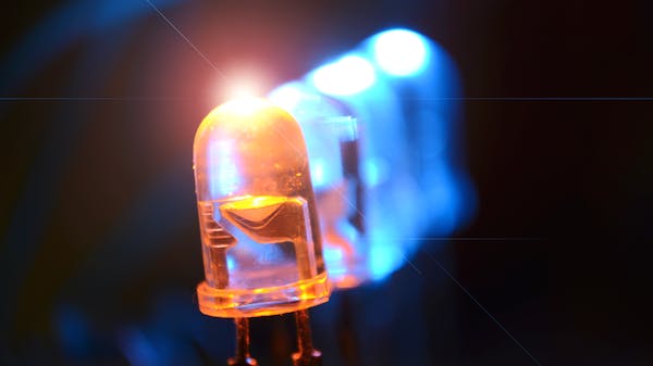 LED lights close up