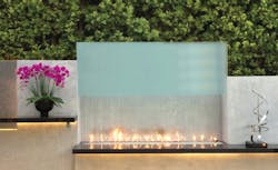 Fireplaces have long been a staple of outdoor room design, but more manufacturers are now making gas fireplaces for exterior use, dramatically altering the look of the space from rustic or transitional to a modern aesthetic. Fireplaces have long been a staple of outdoor room design, but more manufacturers are now making gas fireplaces for exterior use, dramatically altering the look of the space from rustic or transitional to a modern aesthetic.