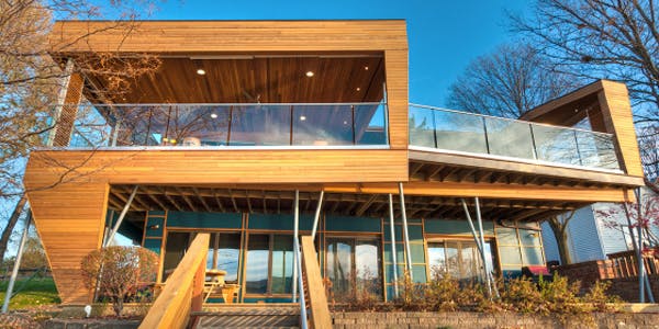 Lake House Remodel by Bright Ideas by Martinec, rear of house