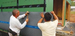 Delta-Dry is an HDPE roll material at the core of Cosella-Dörken’s Delta Rainscreen System. Delta-Dry is an HDPE roll material at the core of Cosella-Dörken’s Delta Rainscreen System.