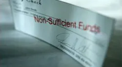 Bounced check marked non-sufficient funds