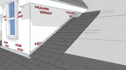 A flashed dormer