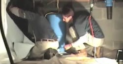 Installing a vapor barrier in a sealed crawlspace Installing a vapor barrier in a sealed crawlspace