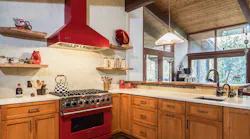 Baxter Unger Kitchen with red appliances