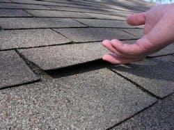 Loose shingles indicate use of short roofing nails, inspector says Loose shingles indicate use of short roofing nails, inspector says