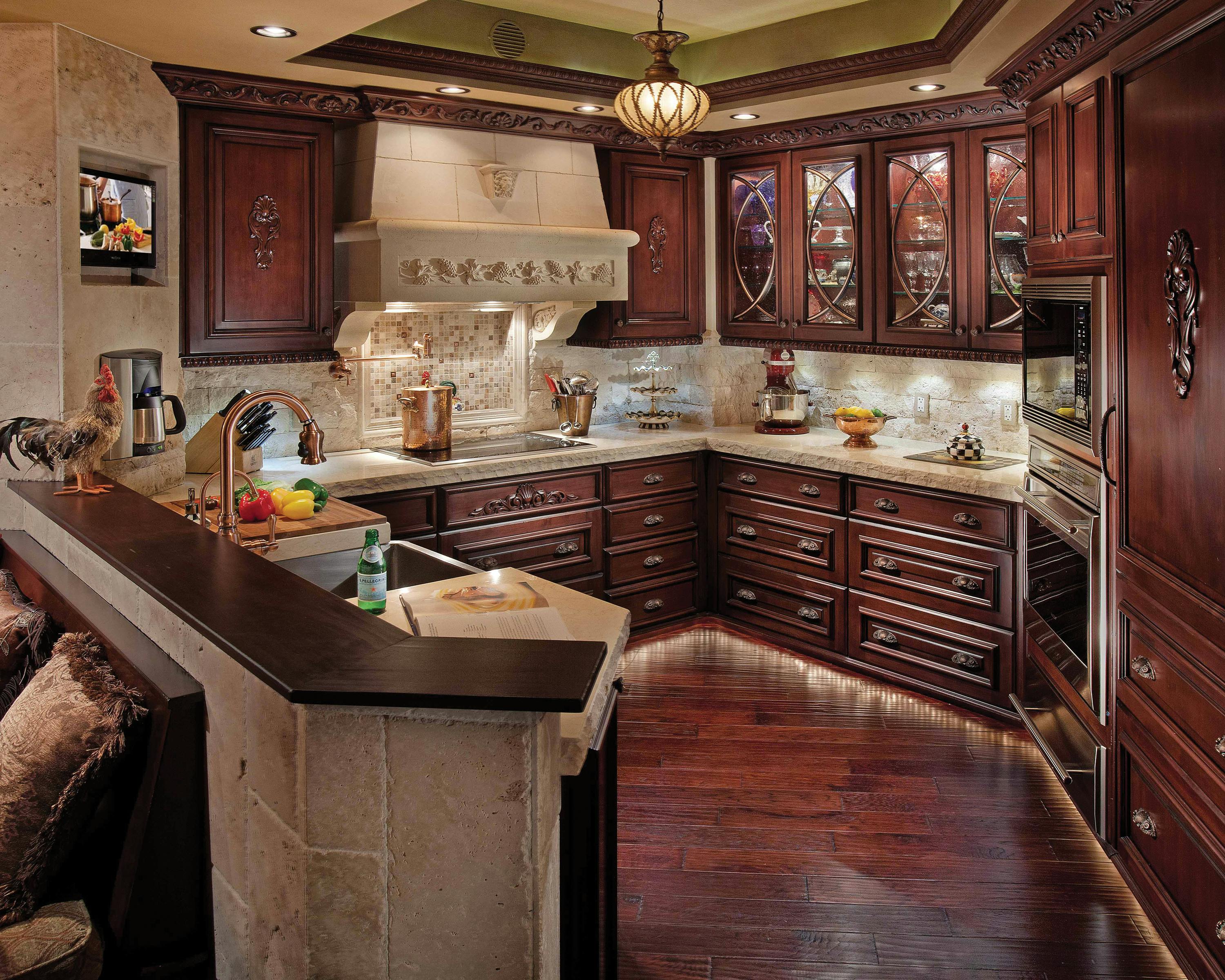 Cabinets have various shelf and drawer configurations that affect the amount of
