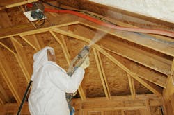 SPF is field-applied by sub-contractors using a specialized proportioner to mix SPF is field-applied by sub-contractors using a specialized proportioner to mix