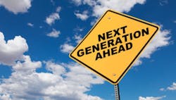 Road sign reads 'Next Generation ahead.' Road sign reads 'Next Generation ahead.'