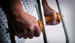 workers' compensation worker on crutches workers' compensation worker on crutches