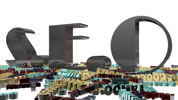 3D letters SEO on white background