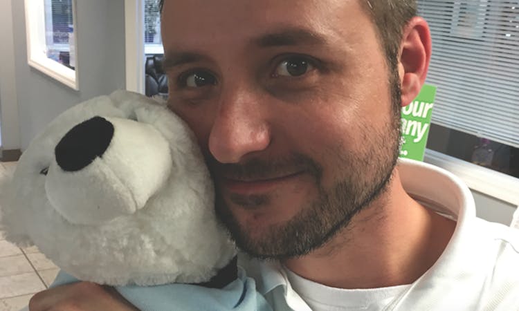 Ryan Boehm of Mosby Building Arts, in St, Louis, winner of the company's ICART award.