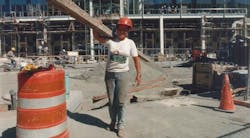 female worker on construction jobsite female worker on construction jobsite