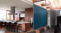 Barn doors can be used to divide large, open spaces. Farmhouse sliding door Photo: courtesy Baldur by Krown Lab Barn doors can be used to divide large, open spaces. Farmhouse sliding door Photo: courtesy Baldur by Krown Lab