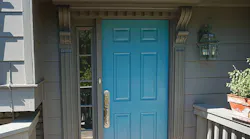 pair of salvaged corbels inspires trim design