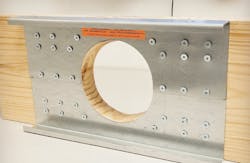 These metal plates restore strength to joists that have encountered an overzealous plumber These metal plates restore strength to joists that have encountered an overzealous plumber