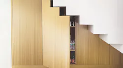 under-stair storage designed and built into the structure
