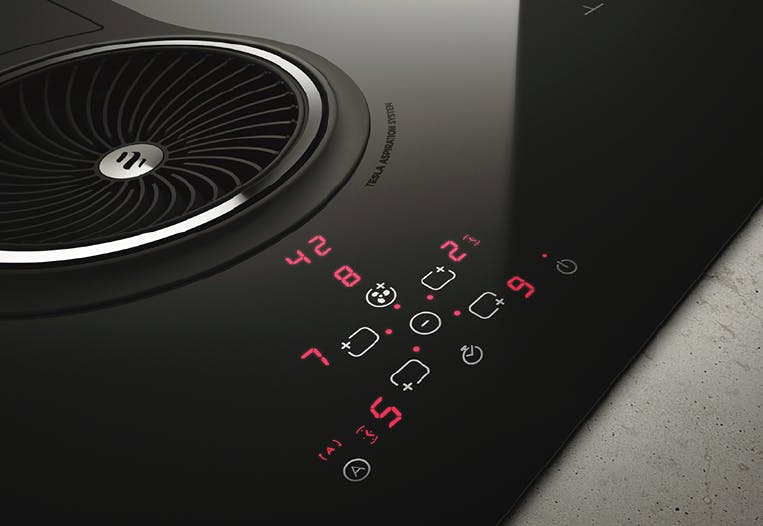 touch controls for elica's nikola tesla cooktop