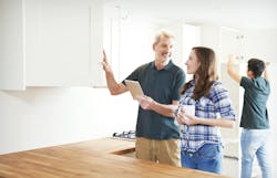 lead carpenter working on a remodeling job lead carpenter working on a remodeling job