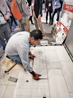A floating floor system that installs twice as fast as traditional tile A floating floor system that installs twice as fast as traditional tile