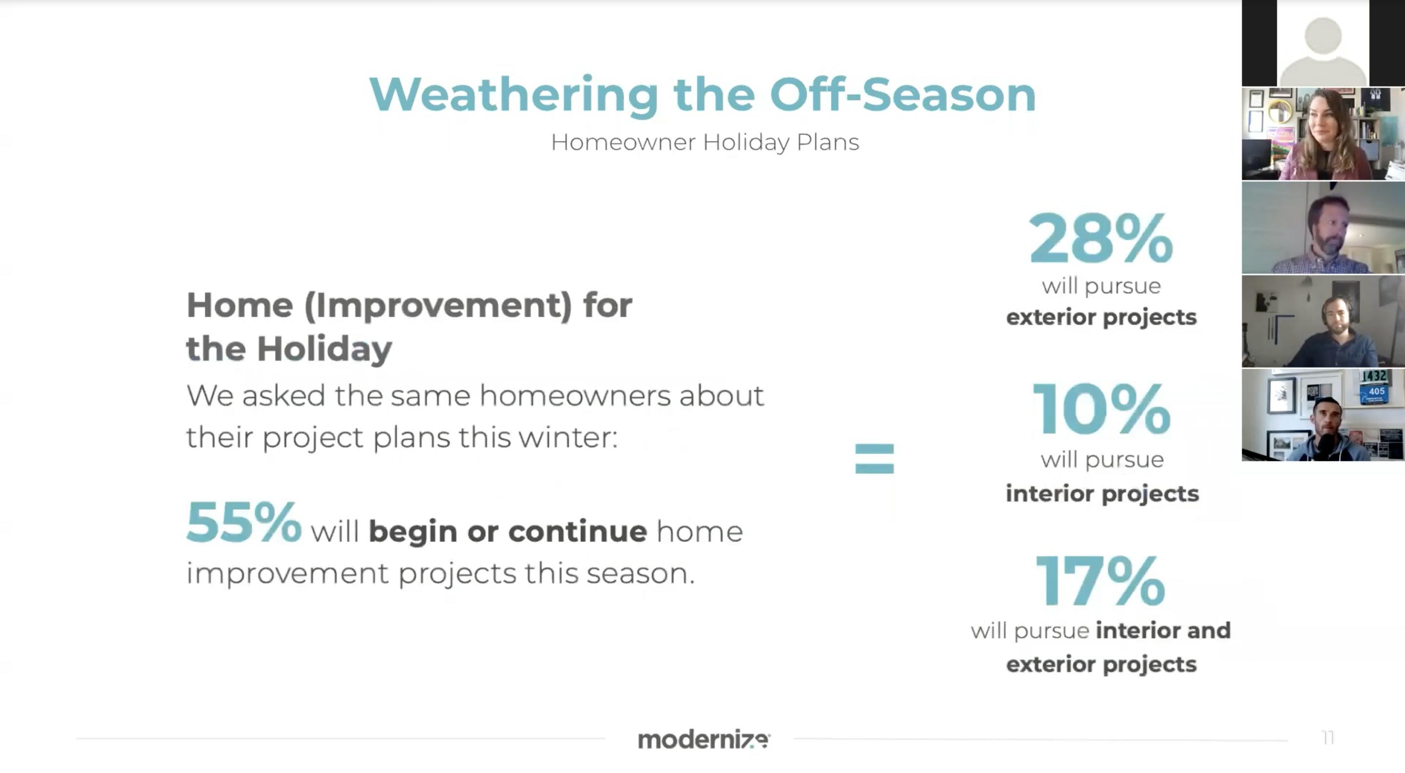 Modernize webinar with pro remodeler managing editor james mcclister on weathering the off season