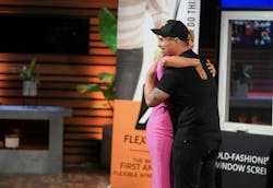 joe altieri hugging his Shark Tank investor Lorie Greiner joe altieri hugging his Shark Tank investor Lorie Greiner