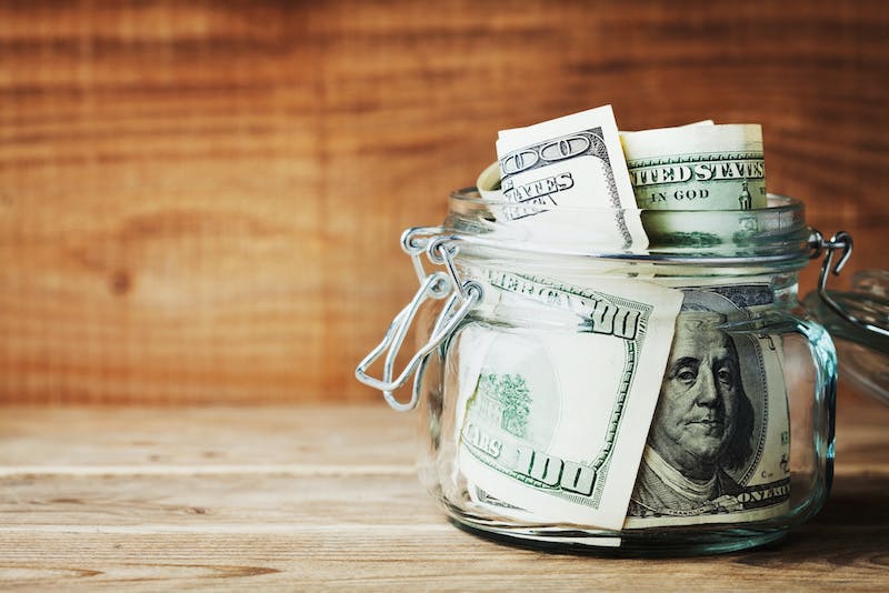 Money in a jar