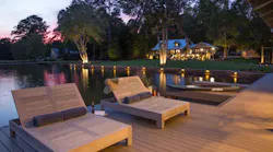 boat house deck with loungers
