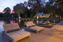 boat house deck with loungers boat house deck with loungers