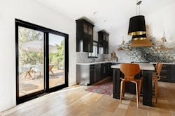 Interior of black patio door, off kitchen Interior of black patio door, off kitchen