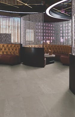 Tile sizes in Crossville's Empire porcelain tile line run the gamut from large format—like the tile shown here—to small mosaics. Tile sizes in Crossville's Empire porcelain tile line run the gamut from large format—like the tile shown here—to small mosaics.