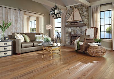 Carlisle&rsquo;s new collection of wood flooring is made from 9-inch wide heart pine.