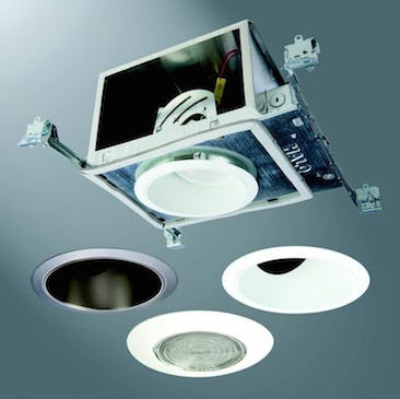 Cooper Lighting Halo LED HL6 All-Slope Downlights are ideal for sloped ceilings like this one.