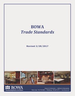BOWA remodeling company trade standards document-cover BOWA remodeling company trade standards document-cover