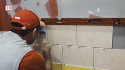 Dry tiles after cutting Dry tiles after cutting