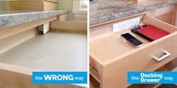 Docking Drawer In Drawer Outlet Installed Flush With Back Of Drawer, While Ad Hoc Outlet Sticks Out Too Far Docking Drawer In Drawer Outlet Installed Flush With Back Of Drawer, While Ad Hoc Outlet Sticks Out Too Far