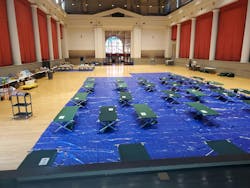 Cots In Gym For Homeless In Cedar Rapids Cots In Gym For Homeless In Cedar Rapids