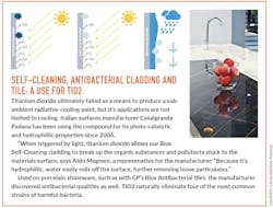 Self-cleaning antibacterial cladding Self-cleaning antibacterial cladding
