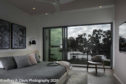 Open sliding door at the New American Remodel Open sliding door at the New American Remodel