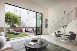 Living room with a yard open concept indoor outdoor Living room with a yard open concept indoor outdoor