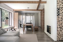 wood house modern with clean lines and a fireplace wood house modern with clean lines and a fireplace