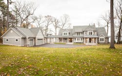 Exterior Of Custom Lake Home Built Using Build Tools Construction Management Software Exterior Of Custom Lake Home Built Using Build Tools Construction Management Software