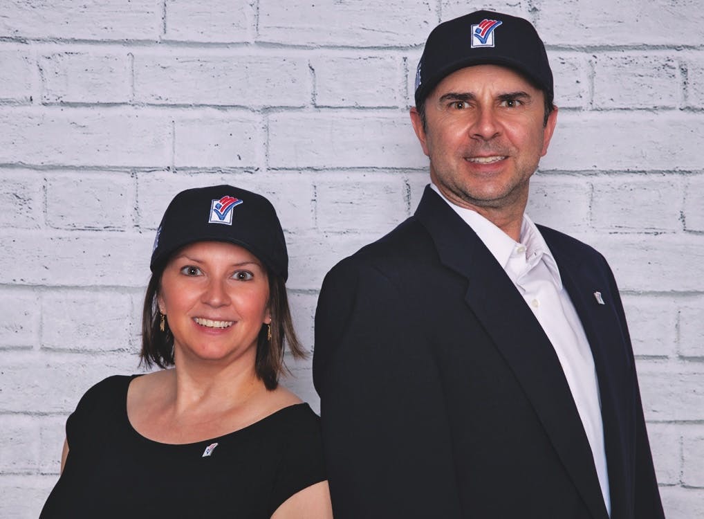 Co-Founders Kelly Kimbel Doyle (left) and Vince Kimbel (right) have developed an online directory and platform for American-made building products and services, which came about after Vince attempted to build a 100% American-made home in 2013.