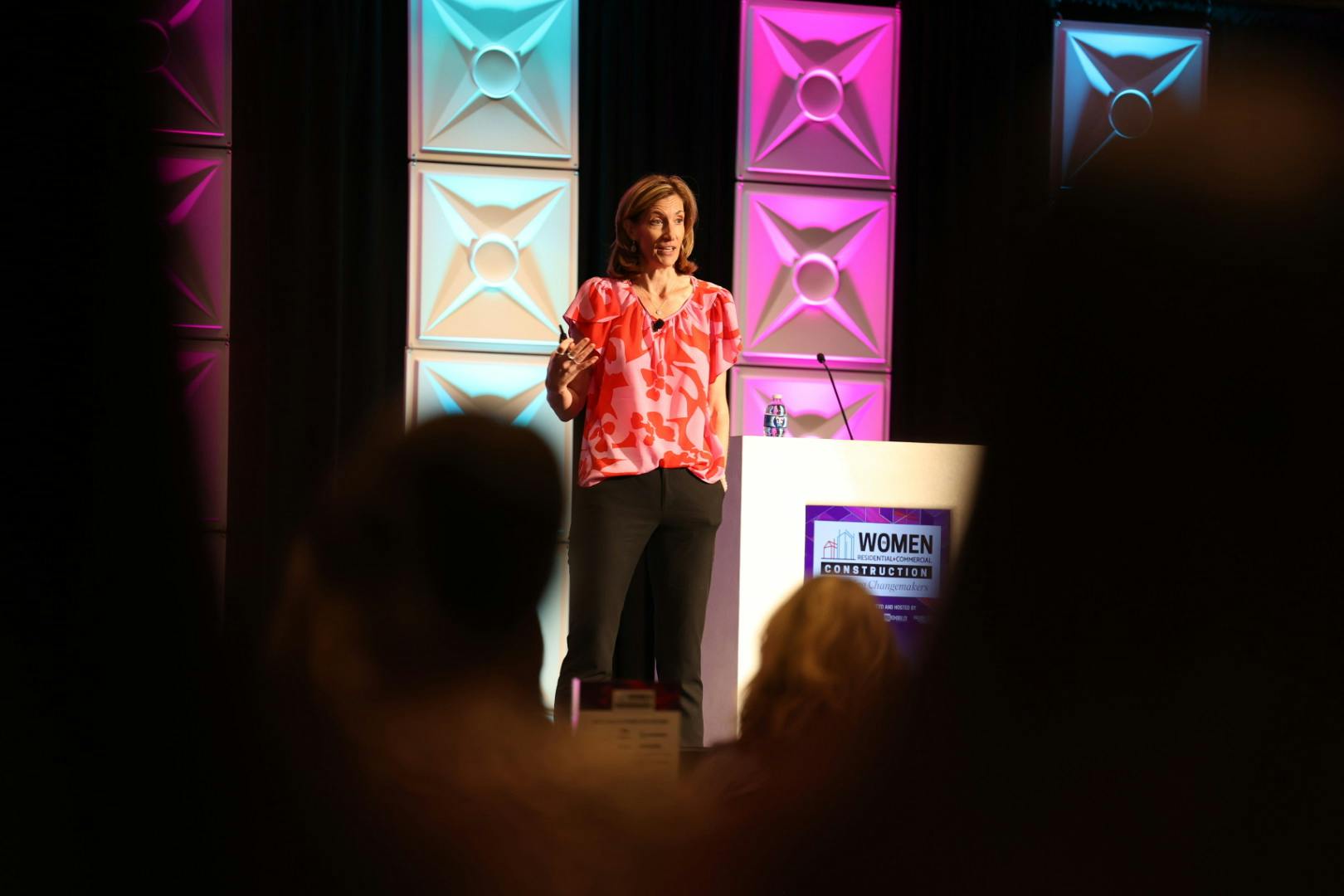 Allison Iantosca, president of F.H. Perry Builder, presents &ldquo;How to Thrive While Standing at the Edge of What You Know&rdquo; at the 2024 conference. Iantosca highlighted her personal journey leading a successful remodeling company, sharing insights and inspirations for attendees to define leadership for themselves.