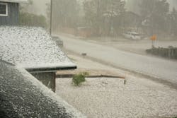 Large chunks of hail can cause costly damage to a roof if the shingles aren’t made to withstand impacts. Large chunks of hail can cause costly damage to a roof if the shingles aren’t made to withstand impacts.
