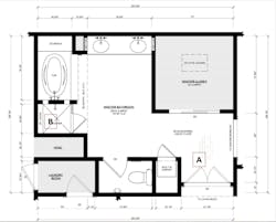 BEFORE: The bathroom was outdated and did not meet the homeowners' needs. Two primary problem areas needed improvement. The large tub and small shower were both hard to use, and the toilet was in an enclosed room. BEFORE: The bathroom was outdated and did not meet the homeowners' needs. Two primary problem areas needed improvement. The large tub and small shower were both hard to use, and the toilet was in an enclosed room.