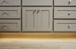 Lighting on the down-low. Toe kick and other integrated lighting help improve wayfinding. Overhead, task, and vanity lights also improve accessibility. Lighting on the down-low. Toe kick and other integrated lighting help improve wayfinding. Overhead, task, and vanity lights also improve accessibility.