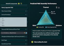 A highly performing wall. With two inches of insulation outside the wall sheathing, mold and moisture risk are practically eliminated, and thermal comfort is dramatically improved. A highly performing wall. With two inches of insulation outside the wall sheathing, mold and moisture risk are practically eliminated, and thermal comfort is dramatically improved.