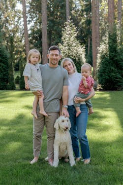 Prioritizing family time is a non-negotiable for David Rosser, shown here with his wife Krystan, daughter Reese, son David Jr. (D.J.), and dog Mason. Prioritizing family time is a non-negotiable for David Rosser, shown here with his wife Krystan, daughter Reese, son David Jr. (D.J.), and dog Mason.
