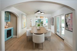 Opening up sightlines and improving flow within the home was key. Once walls came down (above) the whole house opened up and views extend from the kitchen on one end through the dining room and the family room to the TV room at the other end. Natural light now floods the home. The photos below show how isolated the kitchen was and how other rooms were disconnected from one another. Opening up sightlines and improving flow within the home was key. Once walls came down (above) the whole house opened up and views extend from the kitchen on one end through the dining room and the family room to the TV room at the other end. Natural light now floods the home. The photos below show how isolated the kitchen was and how other rooms were disconnected from one another.